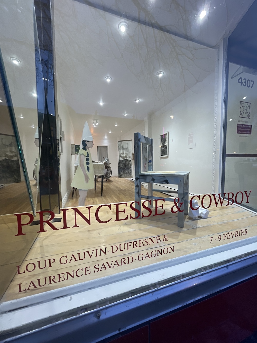 Overall photo of exhibition through the window